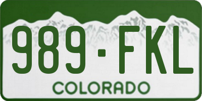 CO license plate 989FKL