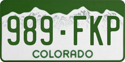 CO license plate 989FKP