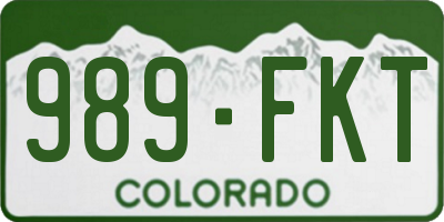 CO license plate 989FKT