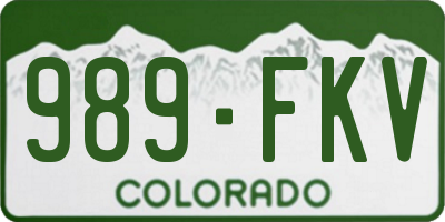 CO license plate 989FKV