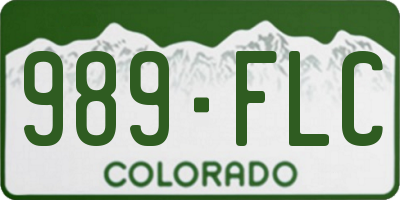 CO license plate 989FLC