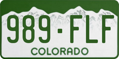 CO license plate 989FLF