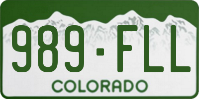 CO license plate 989FLL