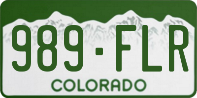 CO license plate 989FLR
