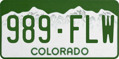 CO license plate 989FLW