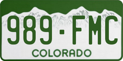 CO license plate 989FMC
