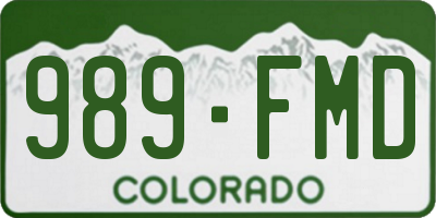 CO license plate 989FMD