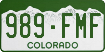 CO license plate 989FMF