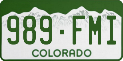 CO license plate 989FMI