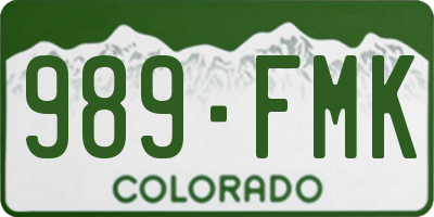 CO license plate 989FMK