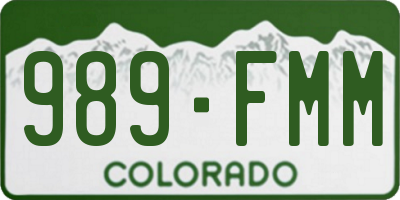 CO license plate 989FMM