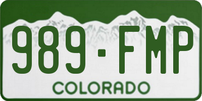 CO license plate 989FMP