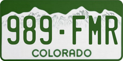 CO license plate 989FMR