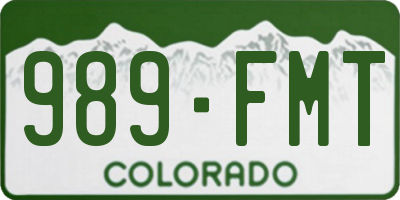 CO license plate 989FMT