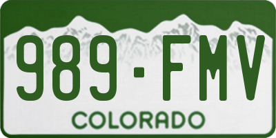 CO license plate 989FMV