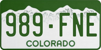 CO license plate 989FNE