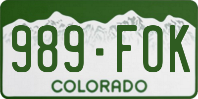 CO license plate 989FOK