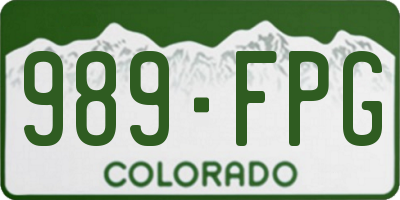 CO license plate 989FPG