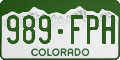CO license plate 989FPH