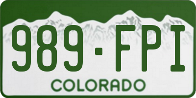 CO license plate 989FPI