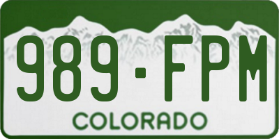 CO license plate 989FPM