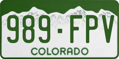 CO license plate 989FPV