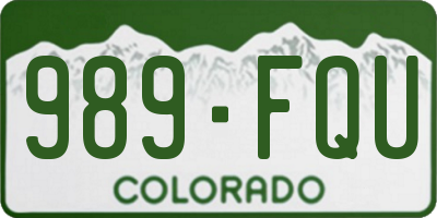 CO license plate 989FQU