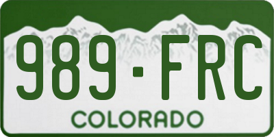 CO license plate 989FRC