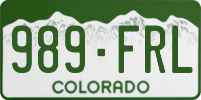 CO license plate 989FRL