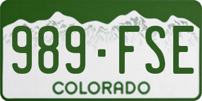 CO license plate 989FSE