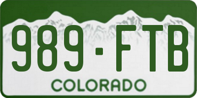 CO license plate 989FTB