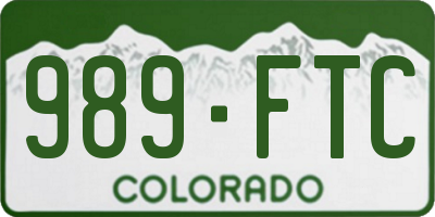 CO license plate 989FTC