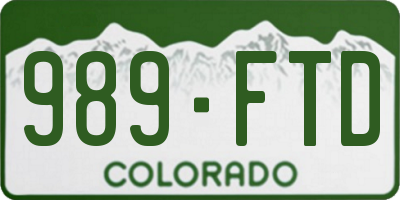 CO license plate 989FTD