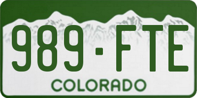 CO license plate 989FTE