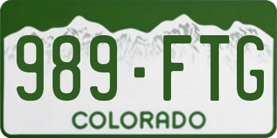 CO license plate 989FTG