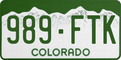 CO license plate 989FTK