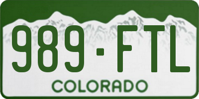 CO license plate 989FTL