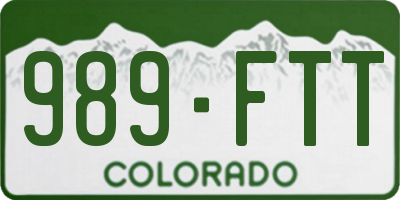 CO license plate 989FTT