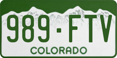 CO license plate 989FTV
