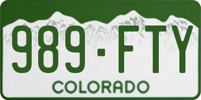 CO license plate 989FTY