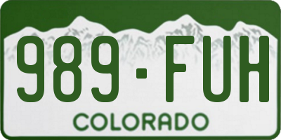 CO license plate 989FUH