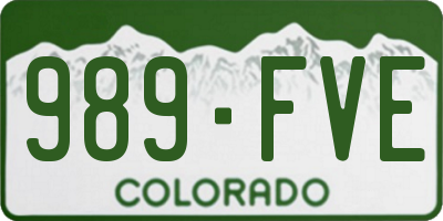 CO license plate 989FVE