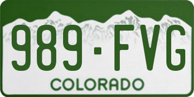 CO license plate 989FVG