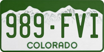 CO license plate 989FVI