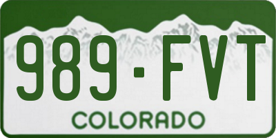 CO license plate 989FVT
