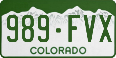 CO license plate 989FVX