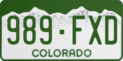 CO license plate 989FXD