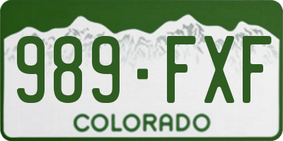 CO license plate 989FXF