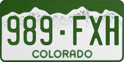 CO license plate 989FXH