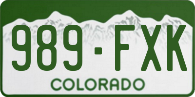CO license plate 989FXK